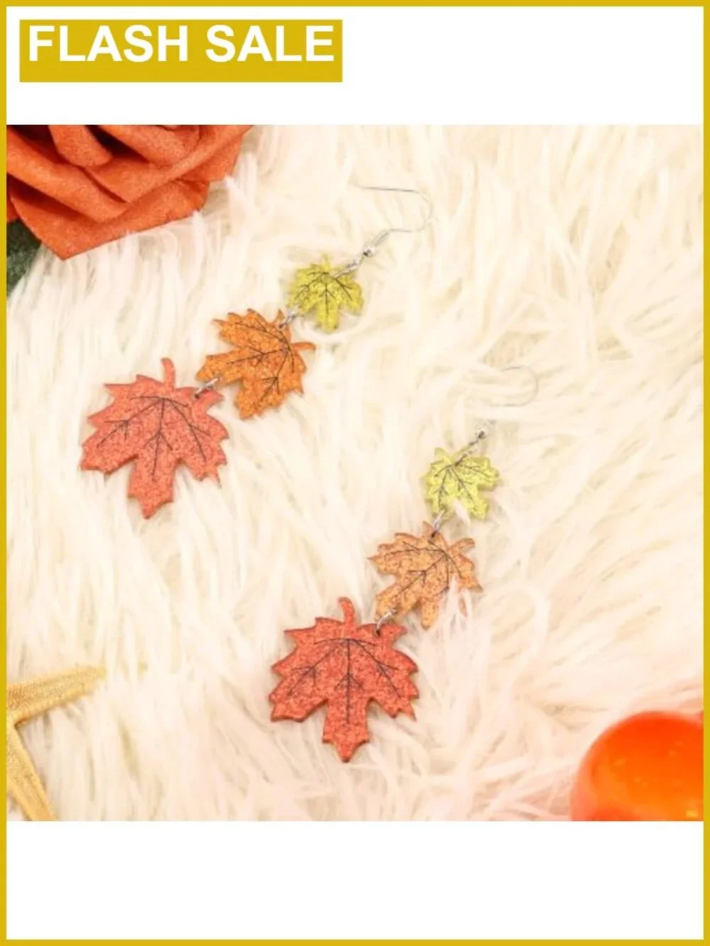 Thanksgiving Drop Earrings Maple Leaf Acrylic Stainless Steel Fall Jewelry